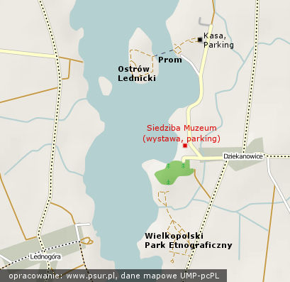 Mapka okolic Ostrowa Lednickiego