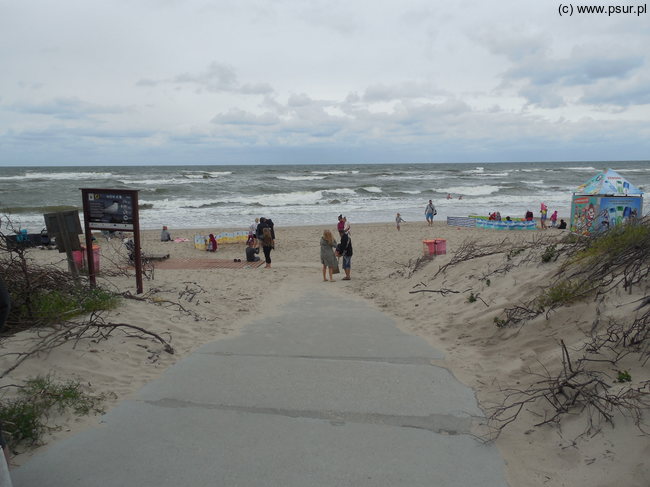 Zejście na plażę bez schodków