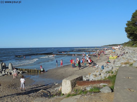 Plaża na wschód od latarni morskiej w Jarosławcu
