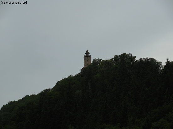 Wieża zamku na szczycie wzgórza